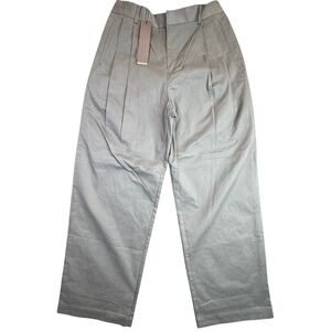 REAL TAKAI Pleated Wide Leg Pants Mens Size L Gray Elastic Back Trousers NWT